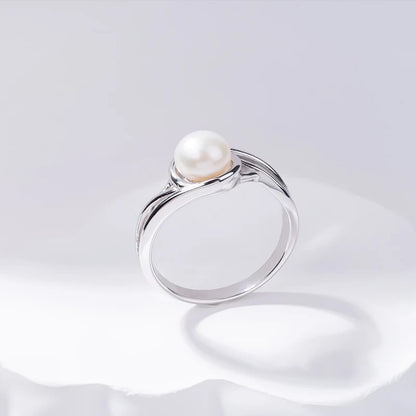 S925 pure silver pearl ring, female niche design, light luxury, high-end feeling, cool style, Instagram trendy fashion