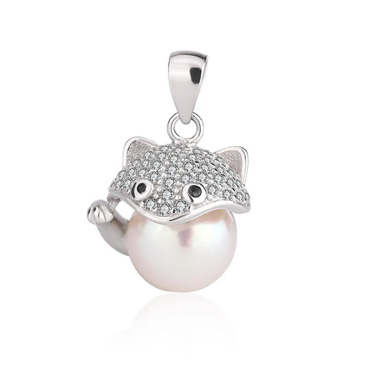 Cute 925 sterling silver animal shaped freshwater pearl pendant for women