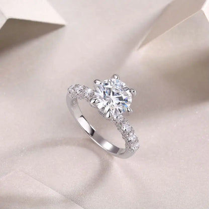 Elegant 3 Carat 6-Prong Moissanite Ring in 925 Silver - Women's Wedding, Birthday Luxury Jewelry Wholesale