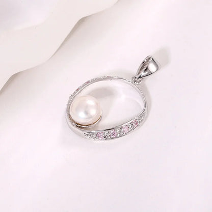 Custom 925 sterling silver moissanite pearl necklace pendant with moissanite