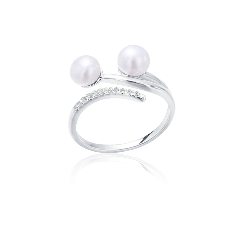 S925 pure silver pearl ring, female niche design, light luxury, high-end feeling, cool style, Instagram trendy fashion