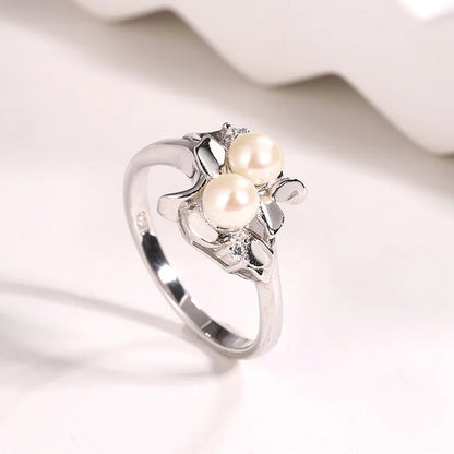 Personalized original S925 silver jewelry 925 sterling silver moissanite freshwater pearl ring