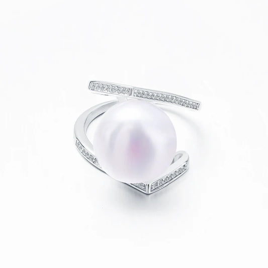 S925 pure silver pearl ring, female niche design, light luxury, high-end feeling, cool style, Instagram trendy fashion