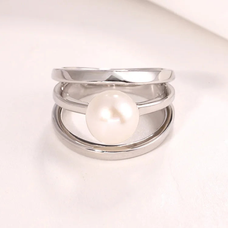 Finger custom cool bulk fashion jewelry 925 sterling silver design freshwater pearl rings for women lady