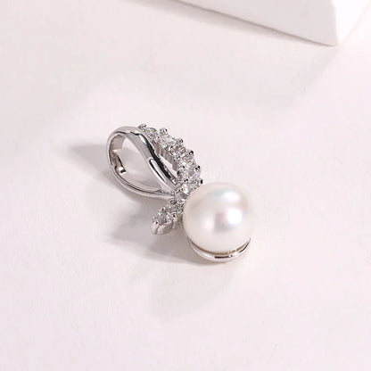 Custom s925 925 sterling silver jewelry delicate pearl charm pendant necklace with moissanite for girls