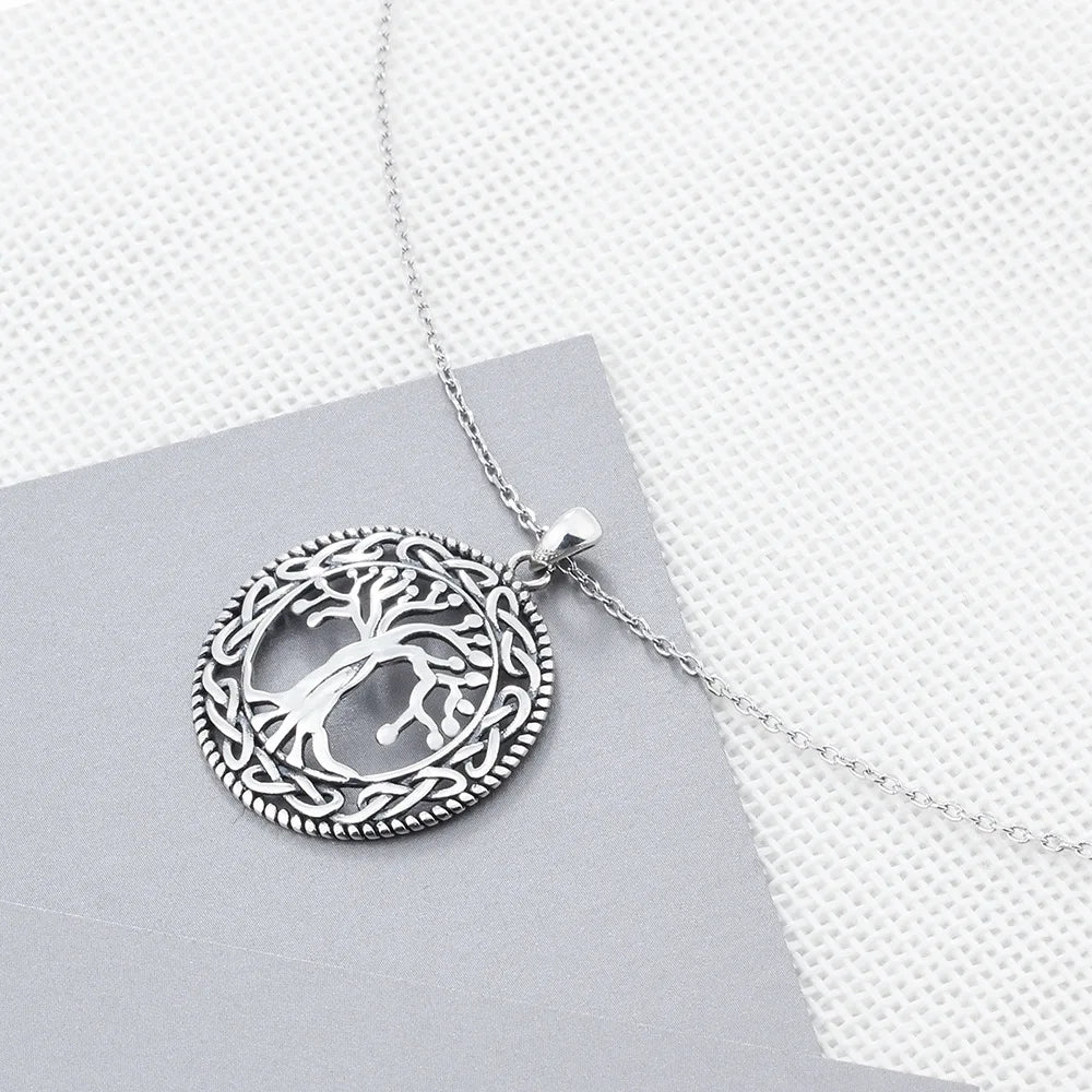 custom factory price vintage cross pendant mom jewelry 925 sterling silver tree life pendant necklaces