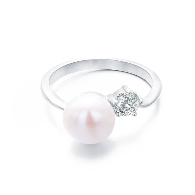 S925 pure silver pearl ring, female niche design, light luxury, high-end feeling, cool style, Instagram trendy fashion