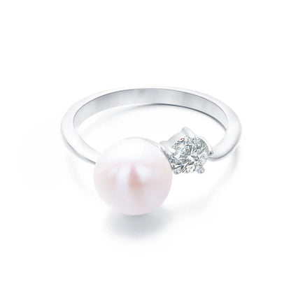 S925 pure silver pearl ring, female niche design, light luxury, high-end feeling, cool style, Instagram trendy fashion