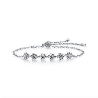 Real D Color Full Moissanite S925 Sterling Silver Tennis Bracelet with GRA Luxury Fine Jewelry Trendy Gift for Women Men