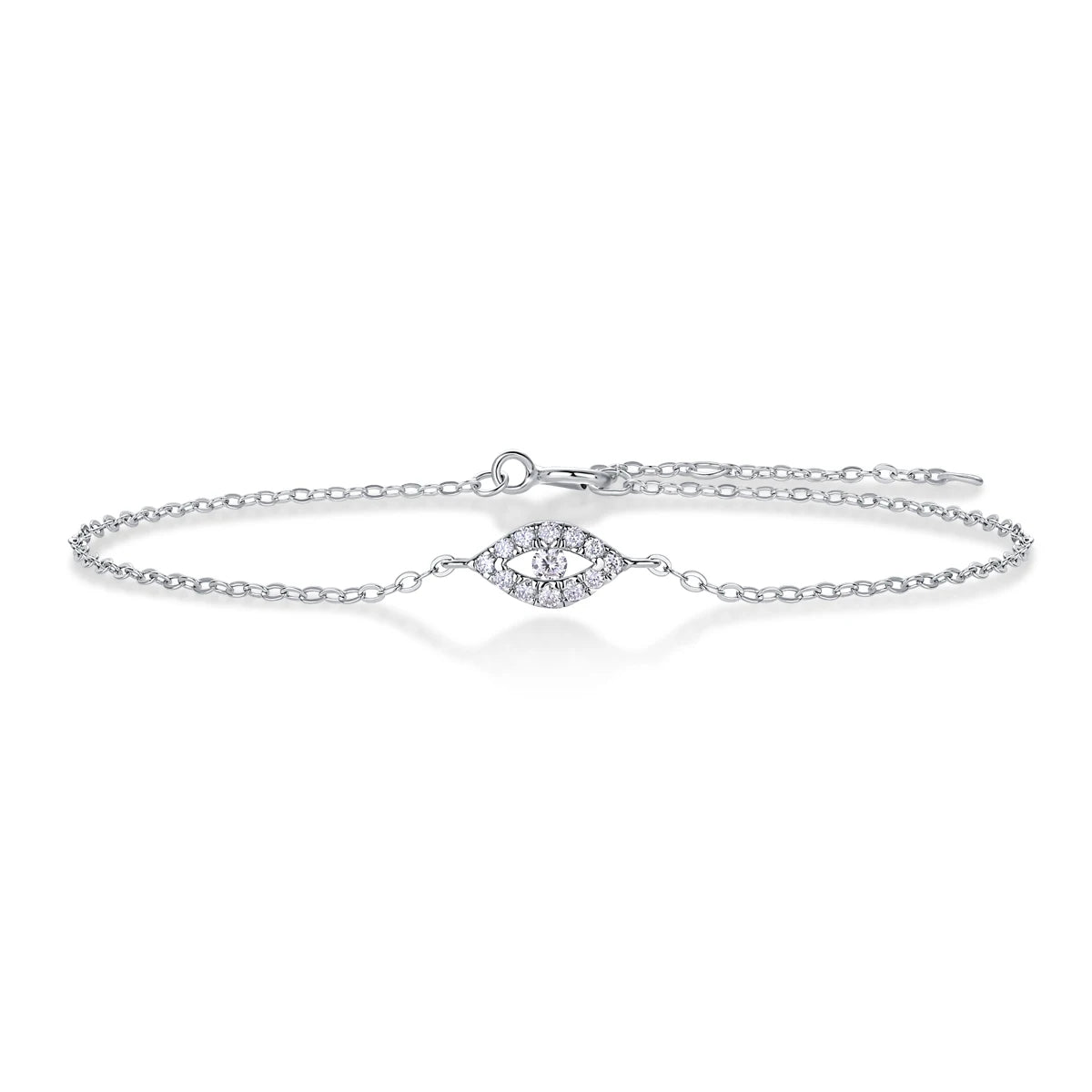 Juzuan Sparkling Double Row High Quality Moissanite 925 Sterling Silver  Bracelet with Adjustable Chain