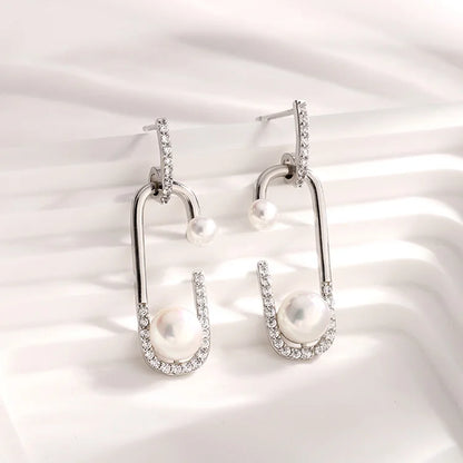 2024 fine jewelry 925 silver unique design fashion freshwater pearl stud earrings for women