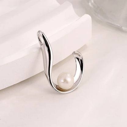 Custom ladies fine jewelry modern jewellery pearl 925 sterling silver chain pendant necklace for women