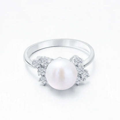 S925 pure silver pearl ring, female niche design, light luxury, high-end feeling, cool style, Instagram trendy fashion