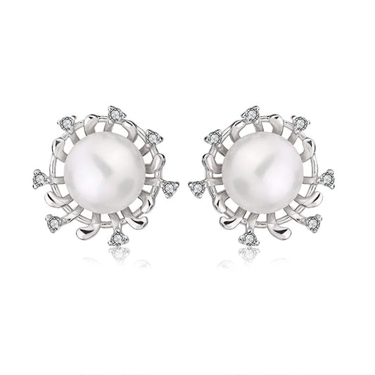 Minimalist women accessories jewelry wholesale s925 925 sterling silver pearl stud earrings