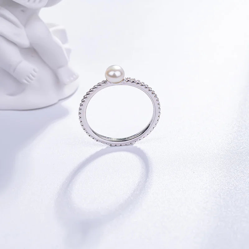 S925 pure silver pearl ring, female niche design, light luxury, high-end feeling, cool style, Instagram trendy fashion