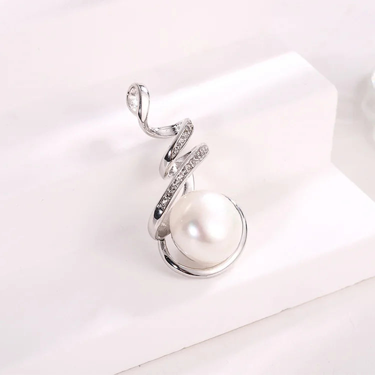 Custom logo pendant manufacturer sterling silver 925 jewellery wholesale necklace zirconia pearl pendant for necklace custom