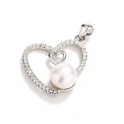 Best bulk price wholesale custom freshwater pearl 925 sterling silver heart shaped pendant