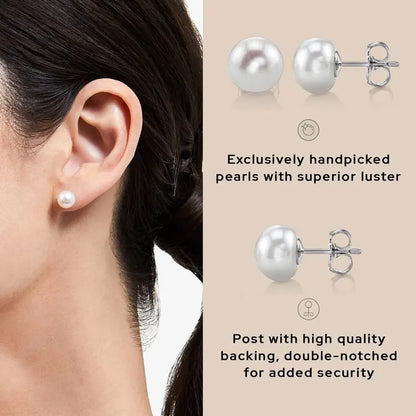 Popular Minimalist Simple 925 Sterling Silver 14K 18K Gold Plated Freshwater Cultured Stud Pearl Earrings