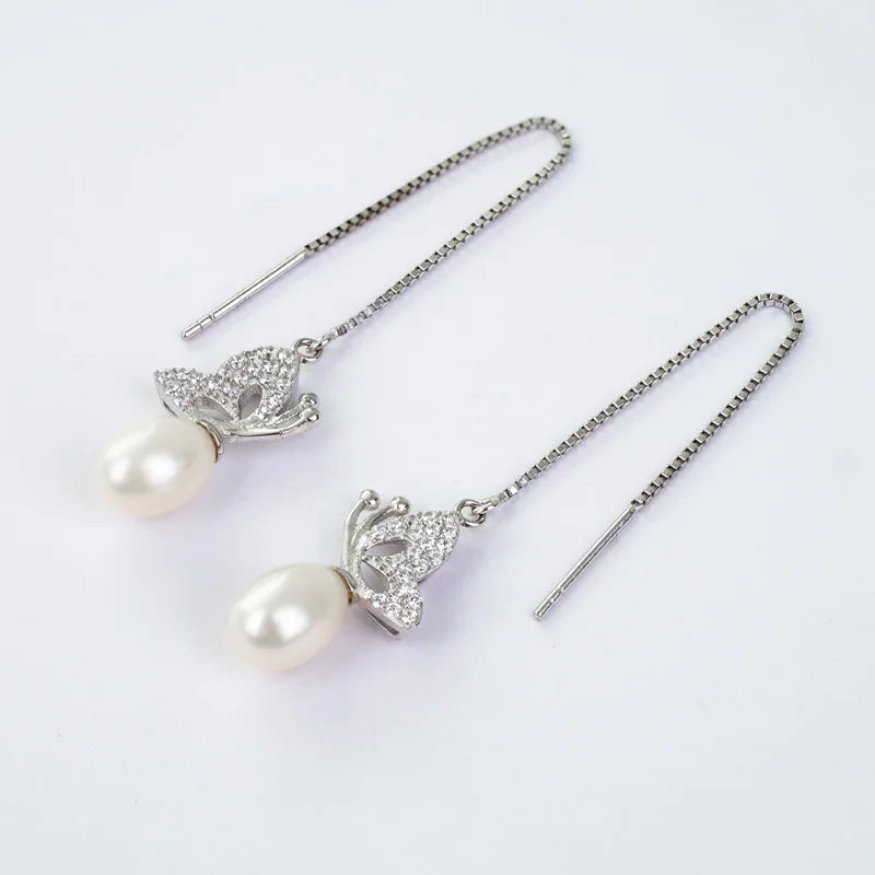 2024 New Trend 925 Sterling Silver High Quality Butterfly Jewelry Natural Freshwater Pearl Accessories