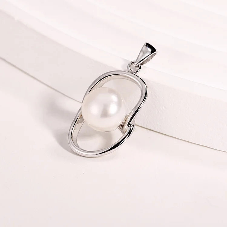 Custom modern freshwater pearl 925 sterling silver charm pendant for silver necklace