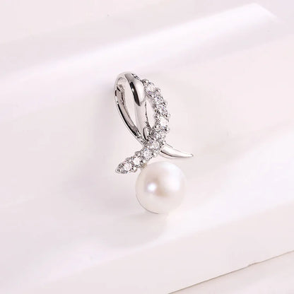 Custom s925 925 sterling silver jewelry delicate pearl charm pendant necklace with moissanite for girls