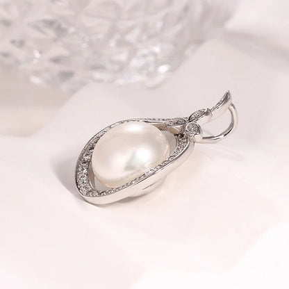 Wholesale custom logo vintage 925 sterling silver framed women's pendant with pearl