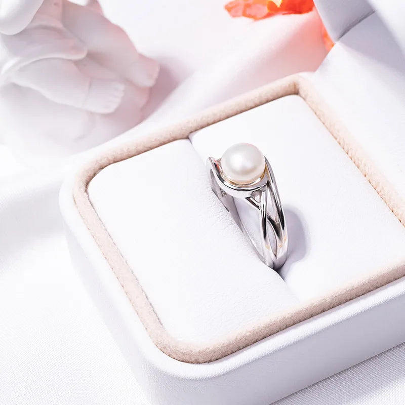 S925 pure silver pearl ring, female niche design, light luxury, high-end feeling, cool style, Instagram trendy fashion