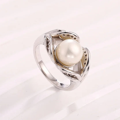 Fashion silver s925 wedding and engagement jewelry freshwater pearl ring for women