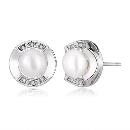 Wholesale fashion fine jewelry s925 925 sterling silver women natural pearl earrings