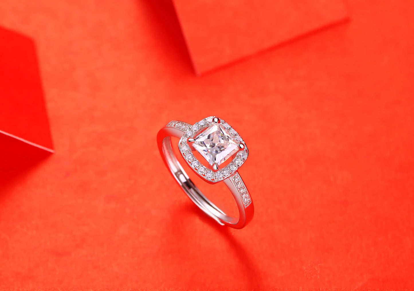 S925 Sterling Silver 1ct Moissanite Rings Exquisite Shiny Full Diamond Rings For Women Engagement Jewelry Manufacturer