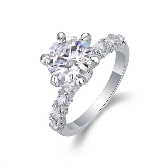 Elegant 3 Carat 6-Prong Moissanite Ring in 925 Silver - Women's Wedding, Birthday Luxury Jewelry Wholesale