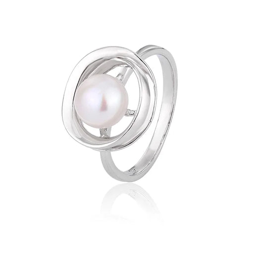 Custom wholesale exquisite jewelry fashionable personalized pearl 925 sterling silver ring