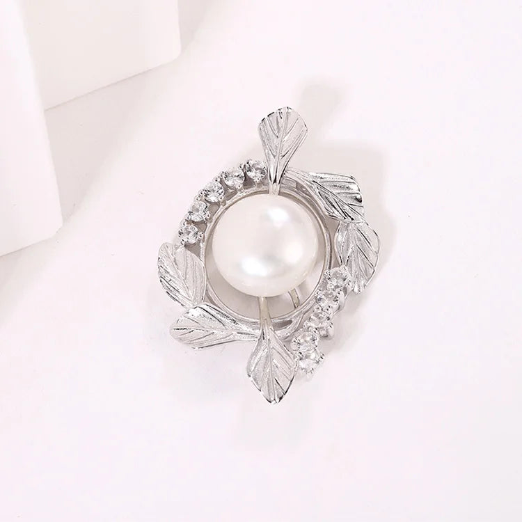 Jewelry supplier fashion fine cultured freshwater pearl and diamond 925 silver pendant