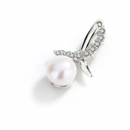 Custom s925 925 sterling silver jewelry delicate pearl charm pendant necklace with moissanite for girls