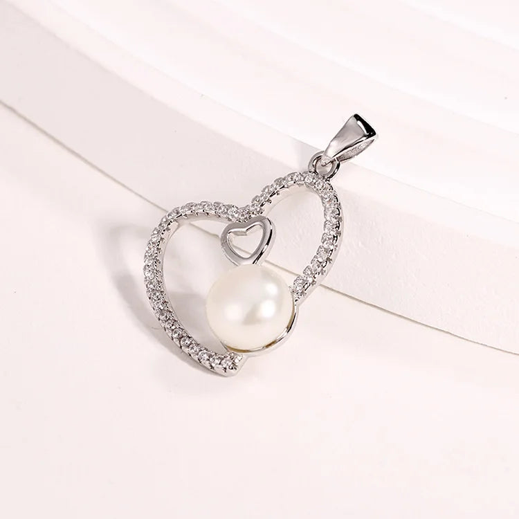 Best bulk price wholesale custom freshwater pearl 925 sterling silver heart shaped pendant