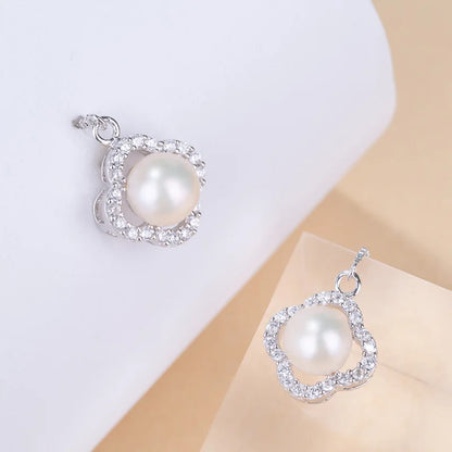 luxury 925 Silver Freshwater pearl earring ladies fashion drop pendant earrings Rhodium Plated  Engagement Women  Stud Earrings