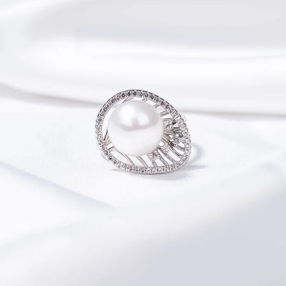 S925 pure silver pearl ring, female niche design, light luxury, high-end feeling, cool style, Instagram trendy fashion