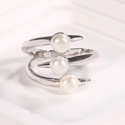 Best price custom classy pure 925 sterling silver women freshwater pearl ring