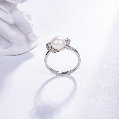 S925 pure silver pearl ring, female niche design, light luxury, high-end feeling, cool style, Instagram trendy fashion