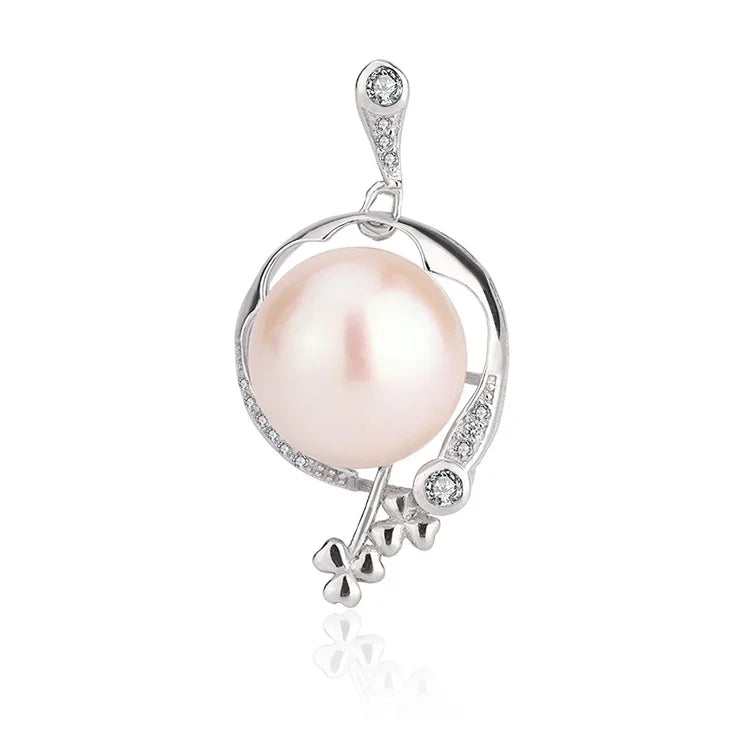 Wholesale personalized 925 sterling silver round large freshwater pearl women pendant