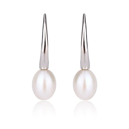 7.5 mm 7mm pearl fashion delicate 925 sterling silver freshwater cultured pearl fish hook earrings