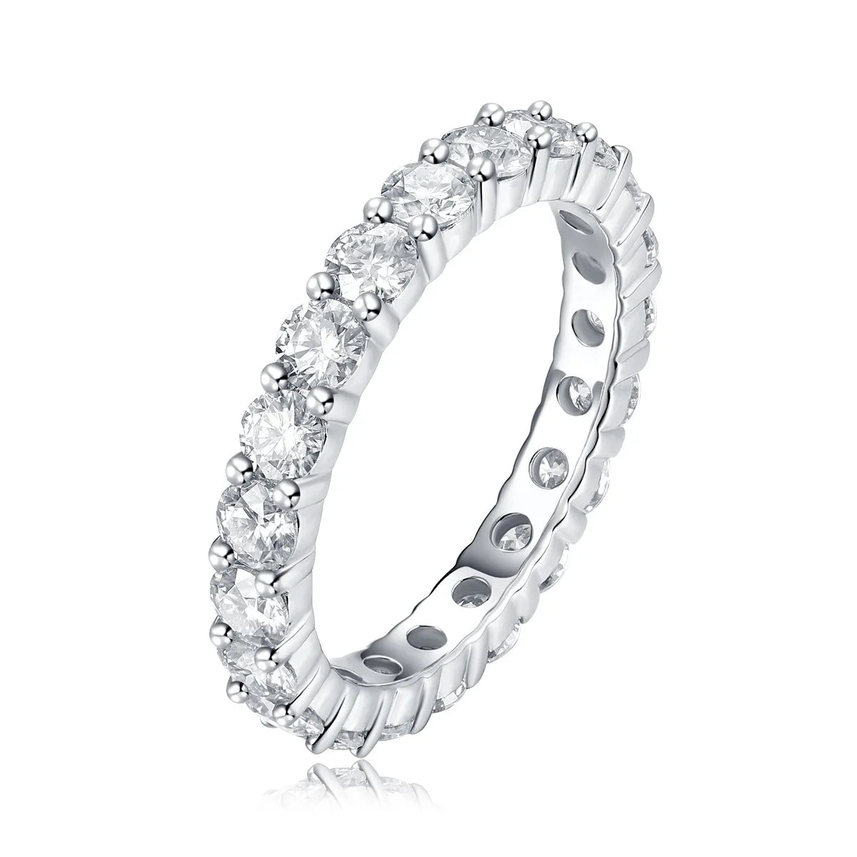 Best Selling Classics Design Moissanite Eternity Ring Silver Jewelry Women Gift  Party Sterling Stone Wedding Technology party