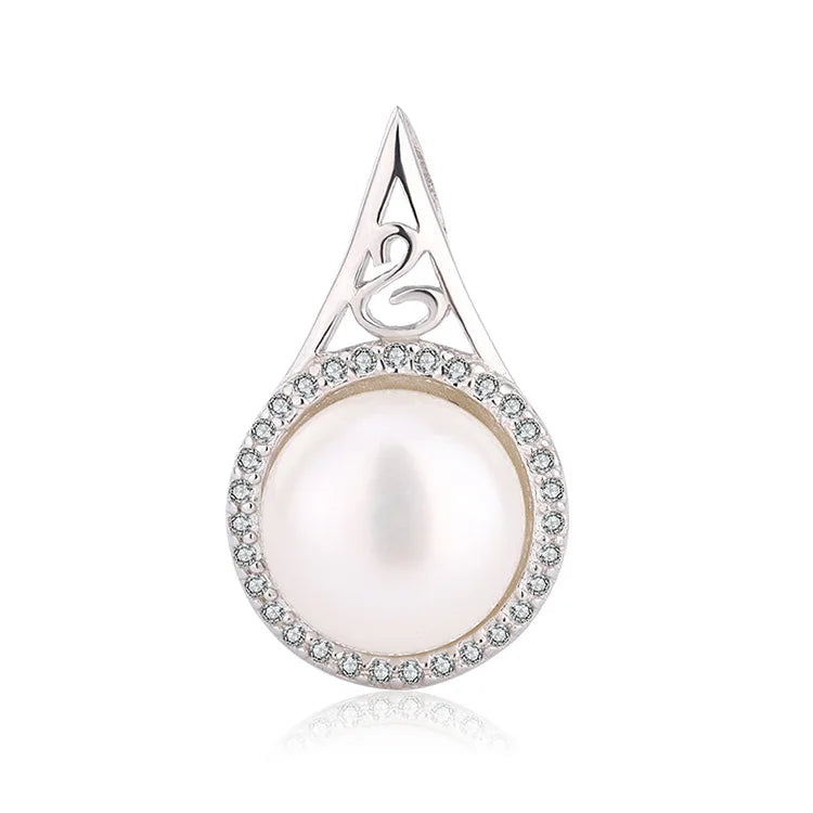 Wholesale ring interwoven 925 sterling silver freshwater pearl charm ladies pendant