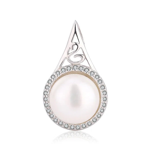 Wholesale ring interwoven 925 sterling silver freshwater pearl charm ladies pendant