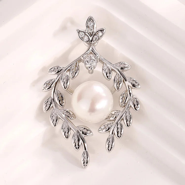 Custom logo moissanite zircon diamond single freshwater pearl sterling silver women pendant