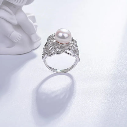 S925 pure silver pearl ring, female niche design, light luxury, high-end feeling, cool style, Instagram trendy fashion