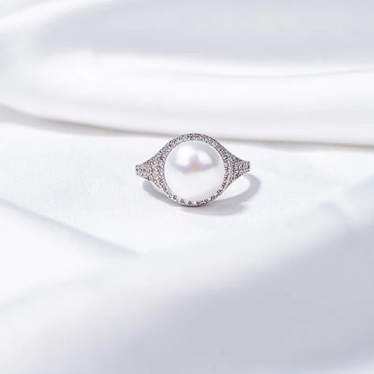 S925 pure silver pearl ring, female niche design, light luxury, high-end feeling, cool style, Instagram trendy fashion