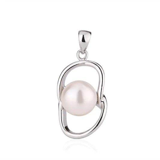 Custom modern freshwater pearl 925 sterling silver charm pendant for silver necklace