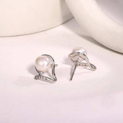 Wholesale bulk trendy women luxury 925 silver diamond statement pearl earrings