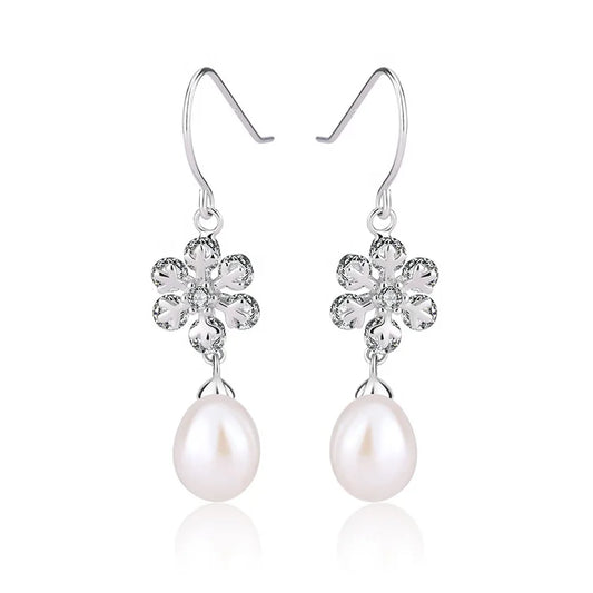 925 sterling silver statement vintage wedding diamond and pearl bridal wedding earrings